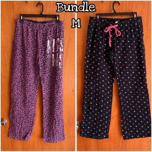 Flannel Pajama Sleep Pants Bundle VS PINK & Old Navy sz M